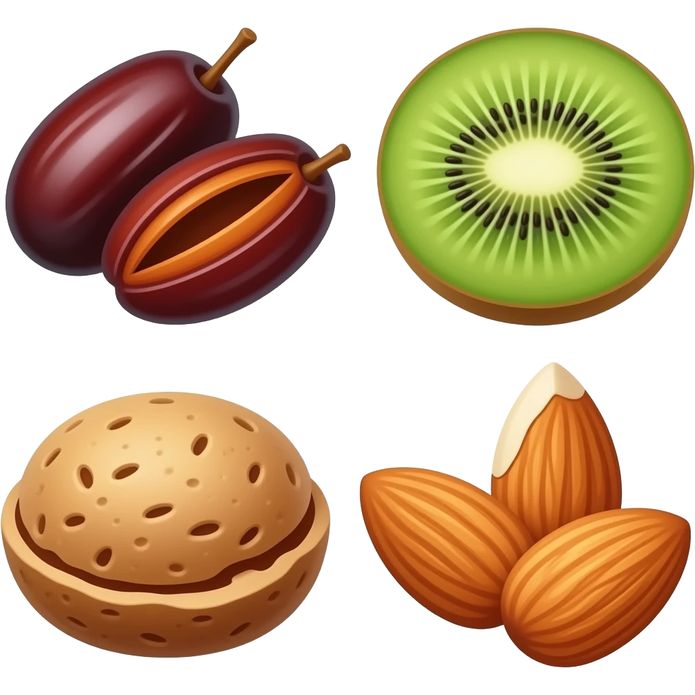 Финики киви и миндаль emoji