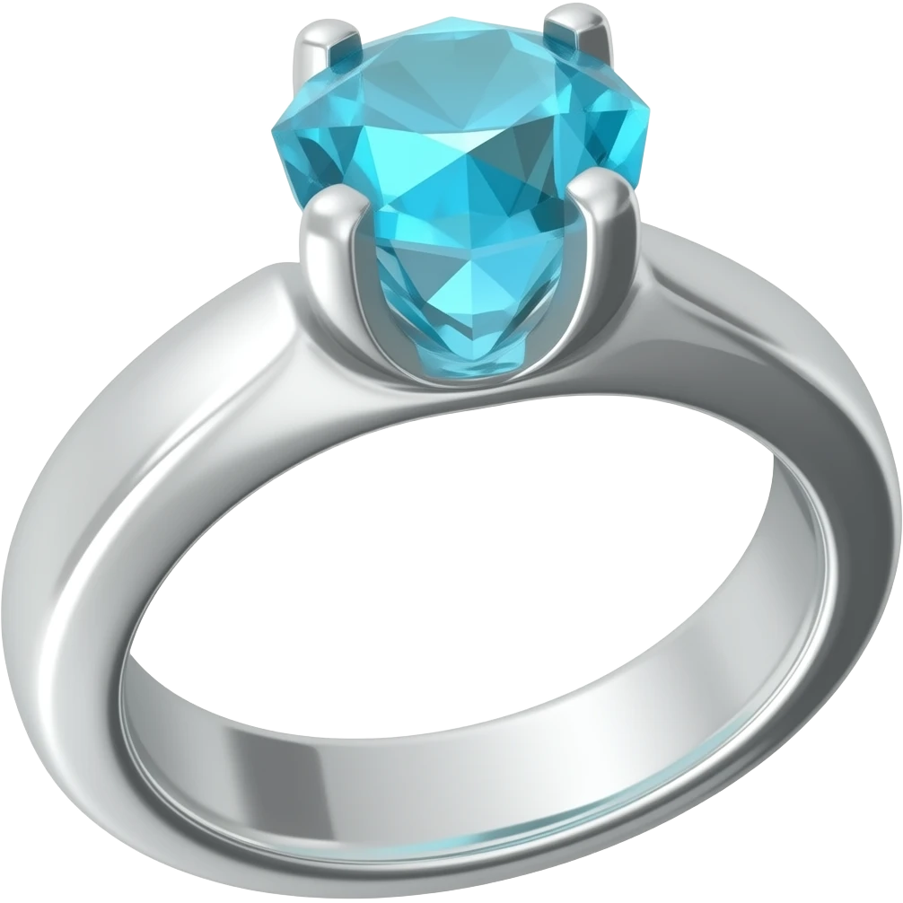 Silver large blue forma diamond ring emoji
