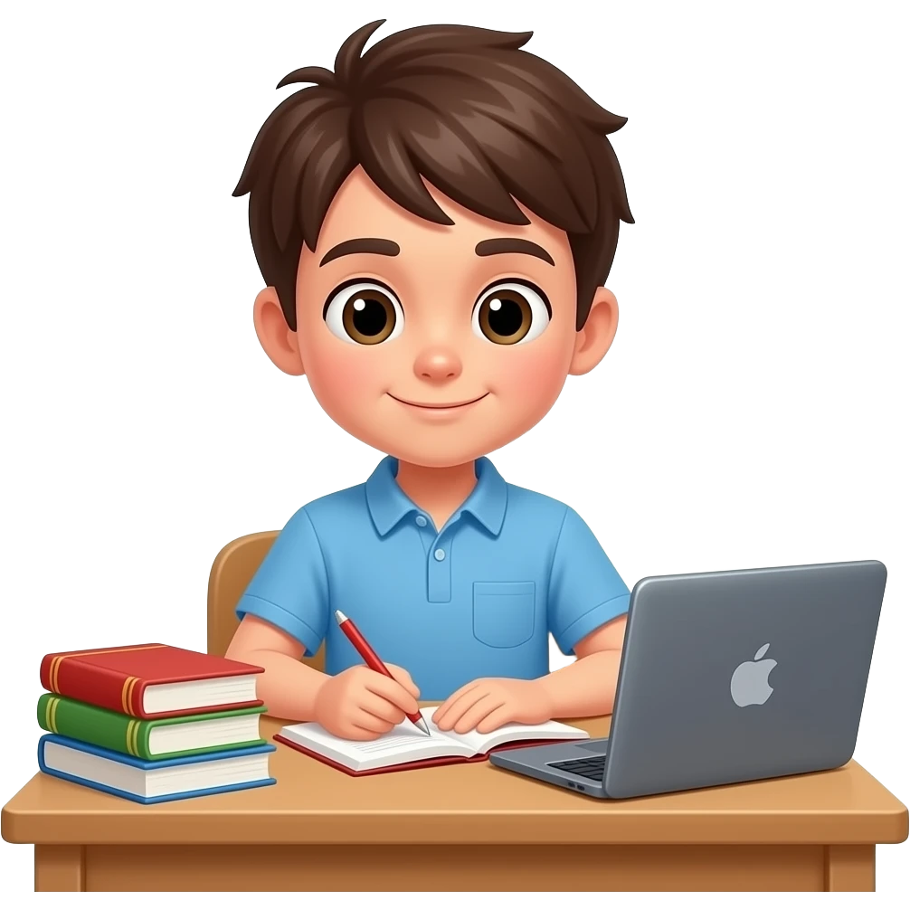 chico estudiando emoji
