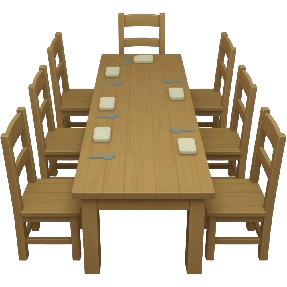 A table is long for birthday without somthing in the table emoji