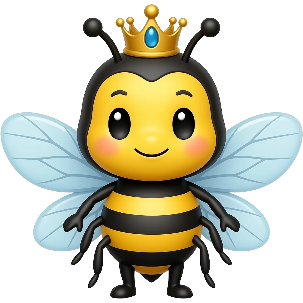 cute cartoon queen bee emoji
