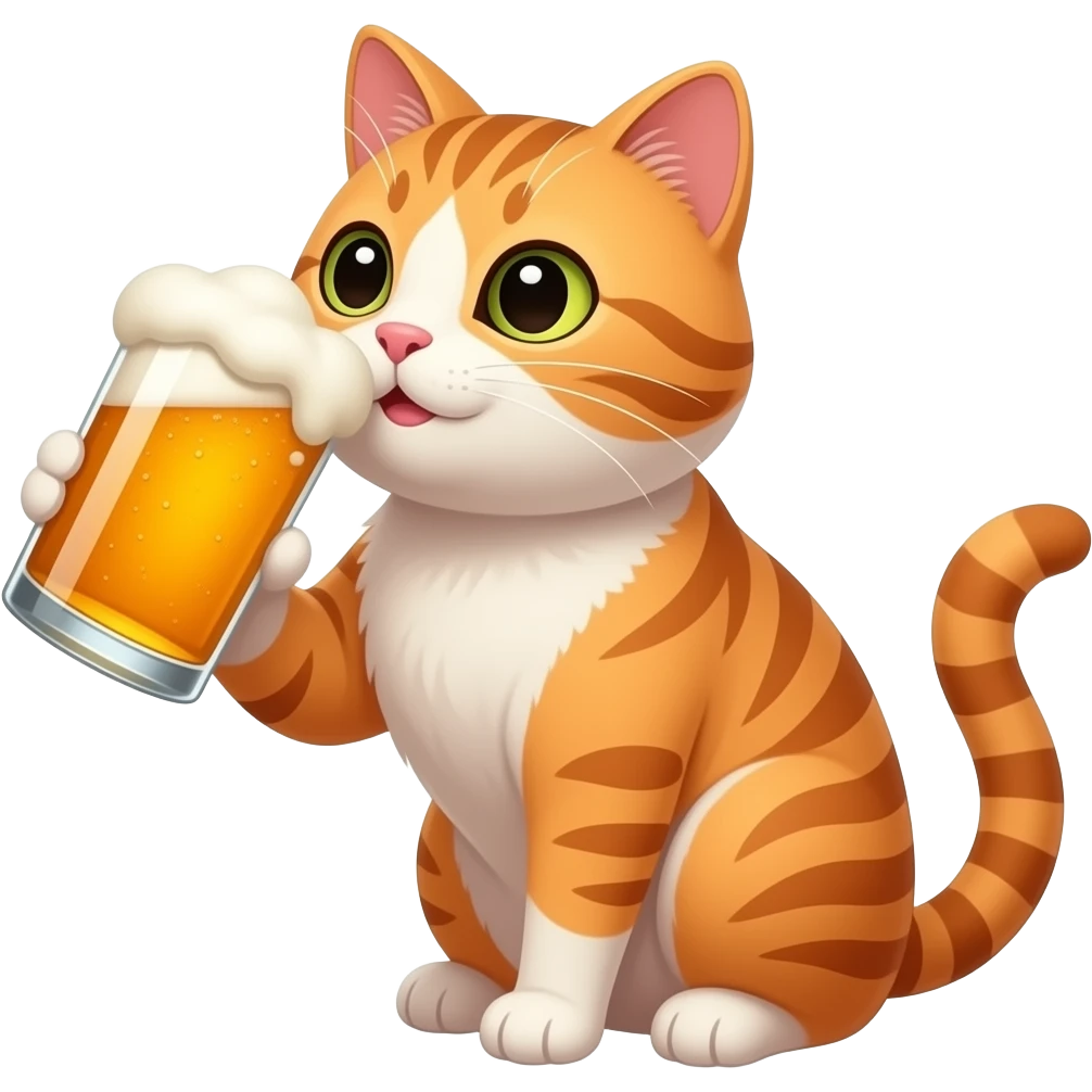 Кот пьёт пиво emoji