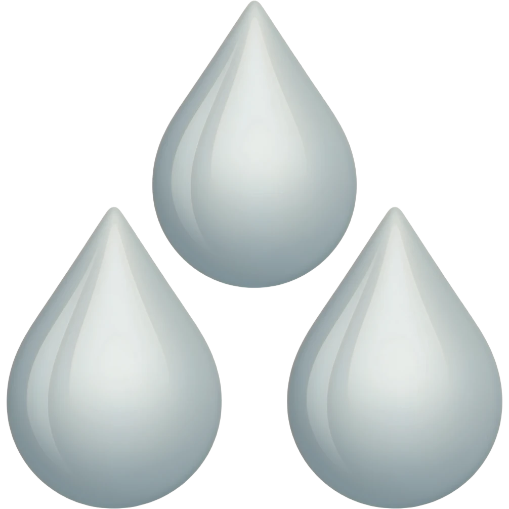 three white sweat droplet emoji