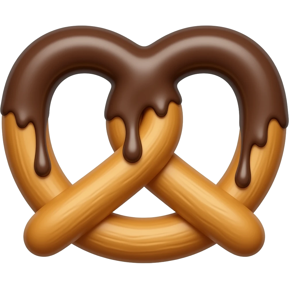 full chocolatecoating pretzel emoji