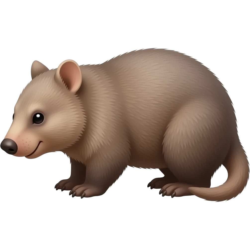 Wombat short tail curve down emoji