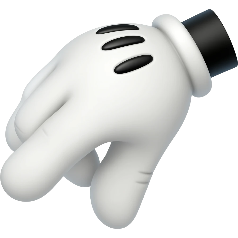 mickey mouse hand left looking down emoji