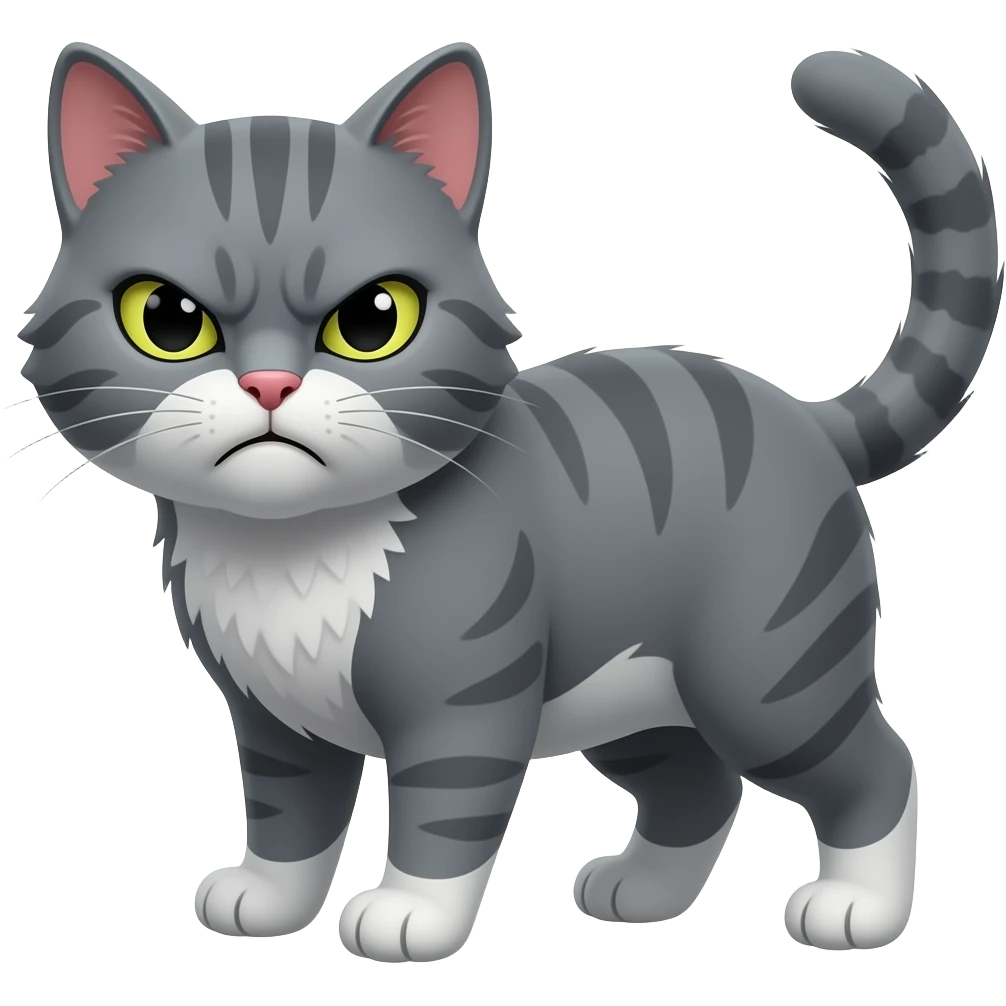 Angry grey cat emoji