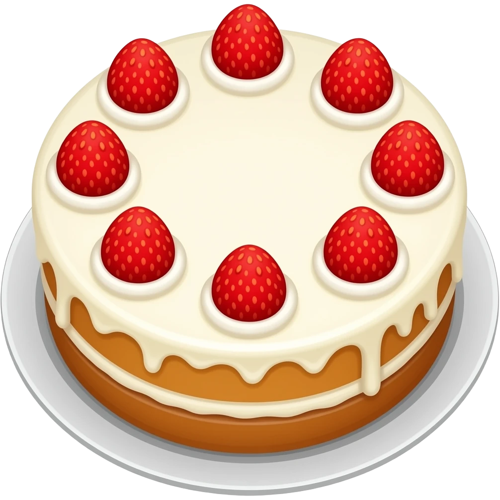 Top-down view of a cake emoji