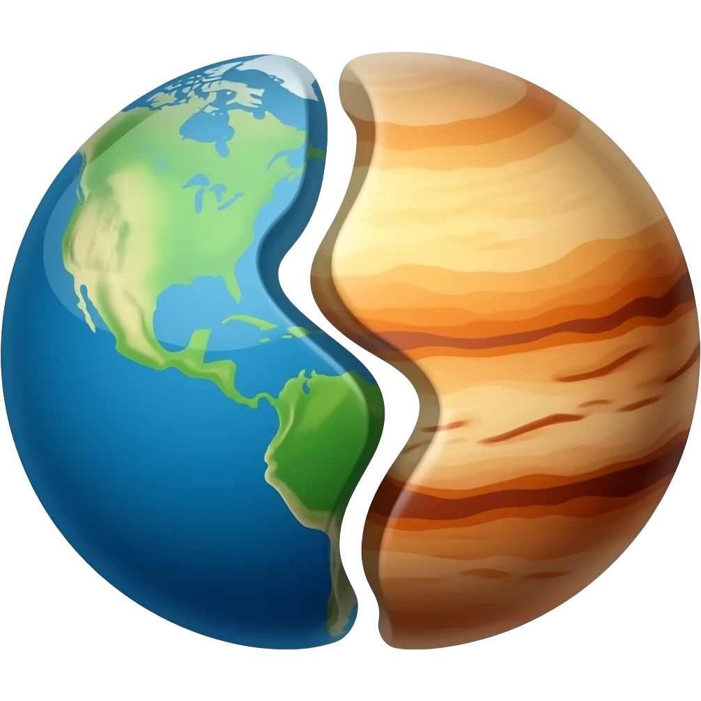Colliding planets emoji