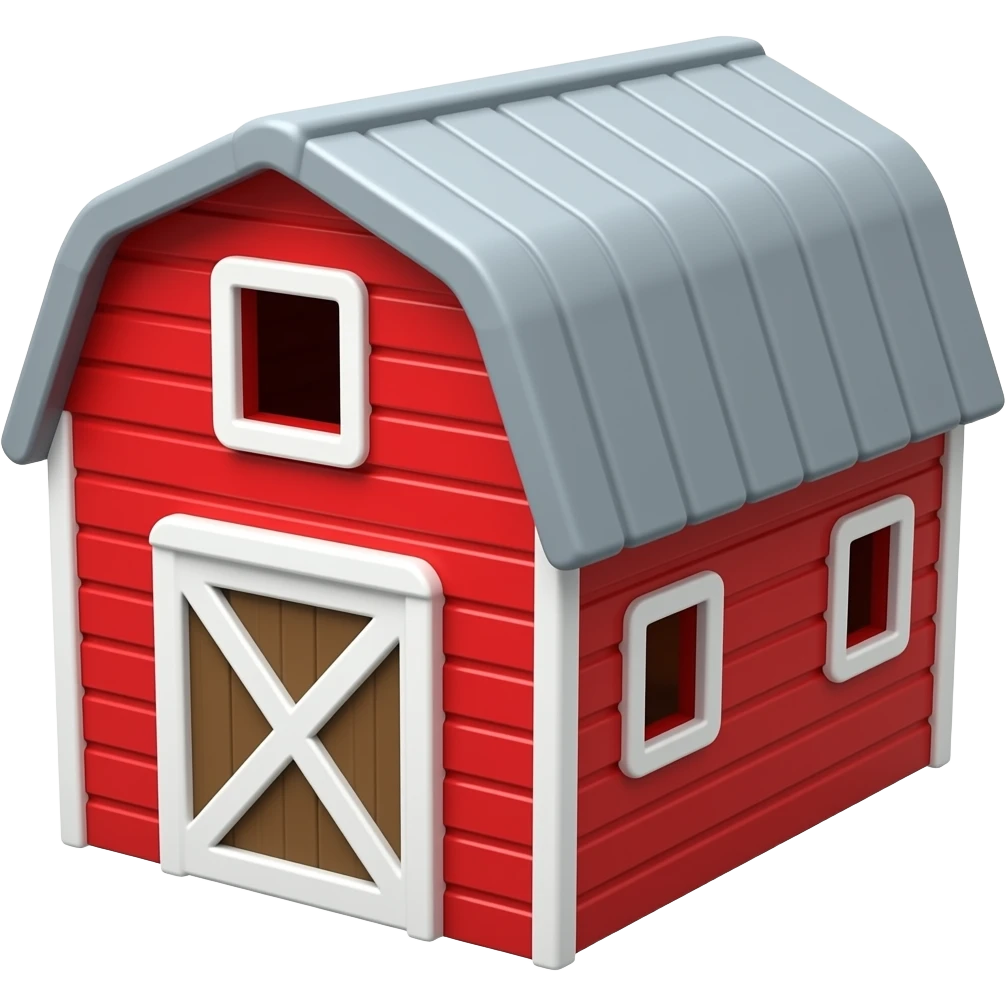 red toy barn emoji