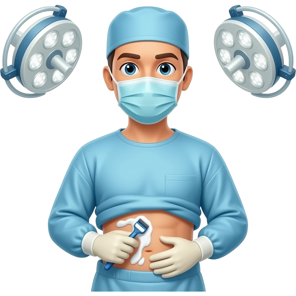 surgical field shaving stomach emoji