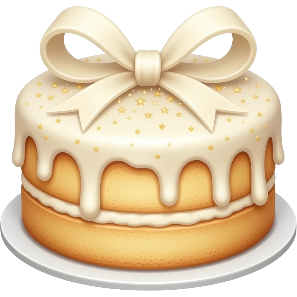 Light vanilla starry white chocolate ribboned cake emoji
