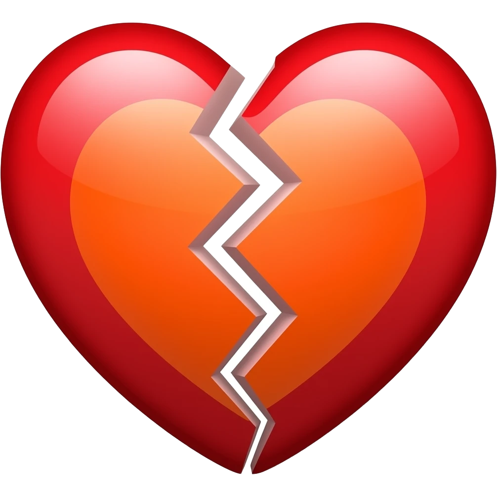 Create a emoji combining 💔 and 🧡 emoji