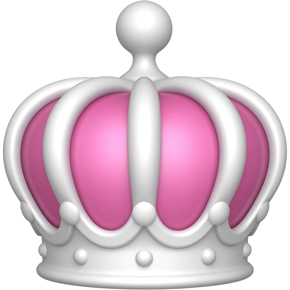 pink and white crown emoji