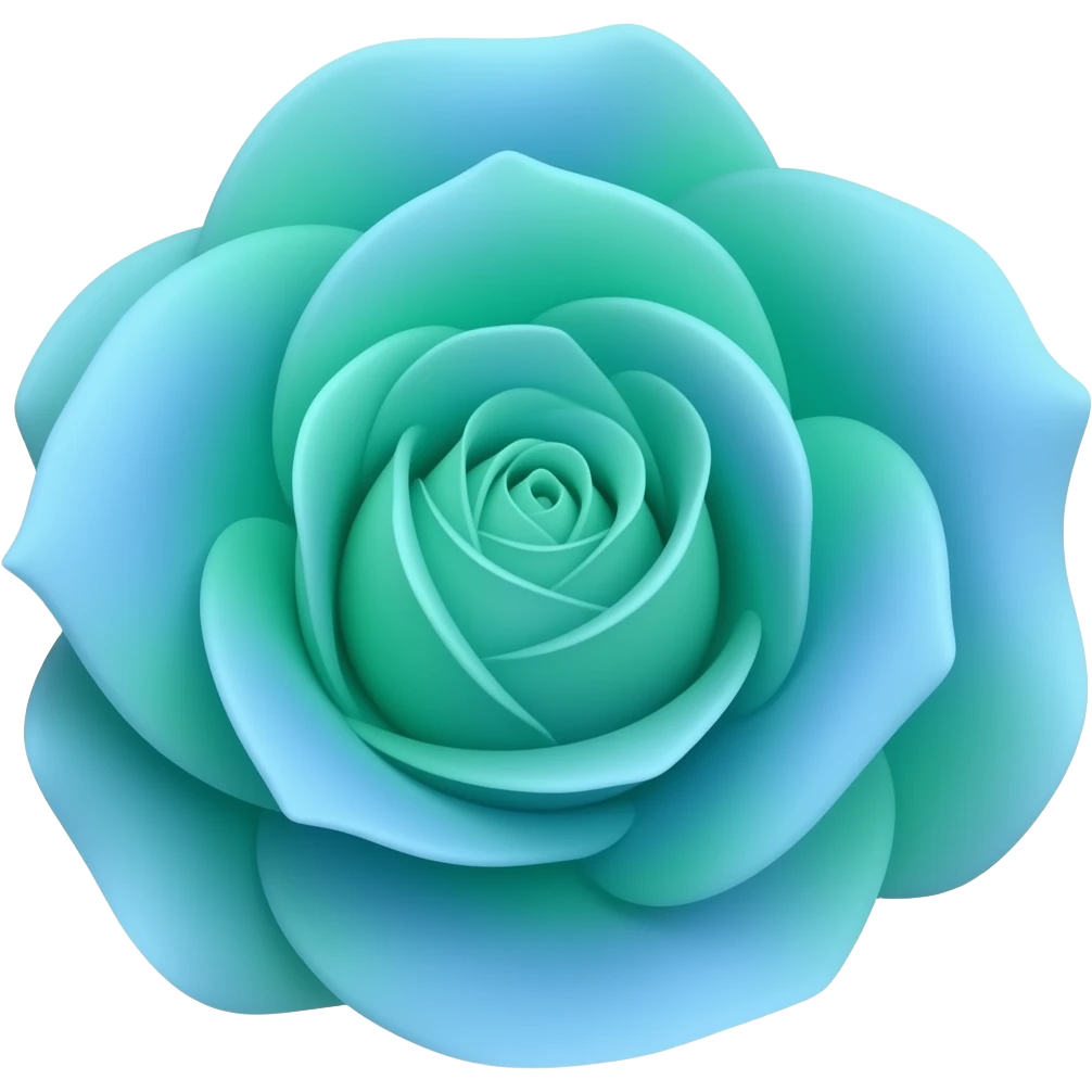 Blue and green roses emoji