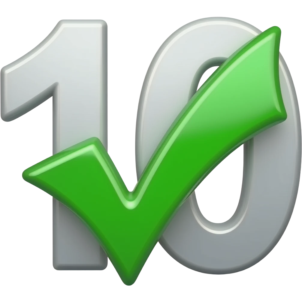 dame un emoji del numero 10 pero con un check verde encima emoji