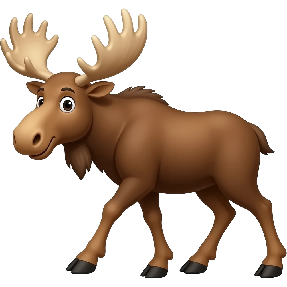 Cartoon moose walking emoji