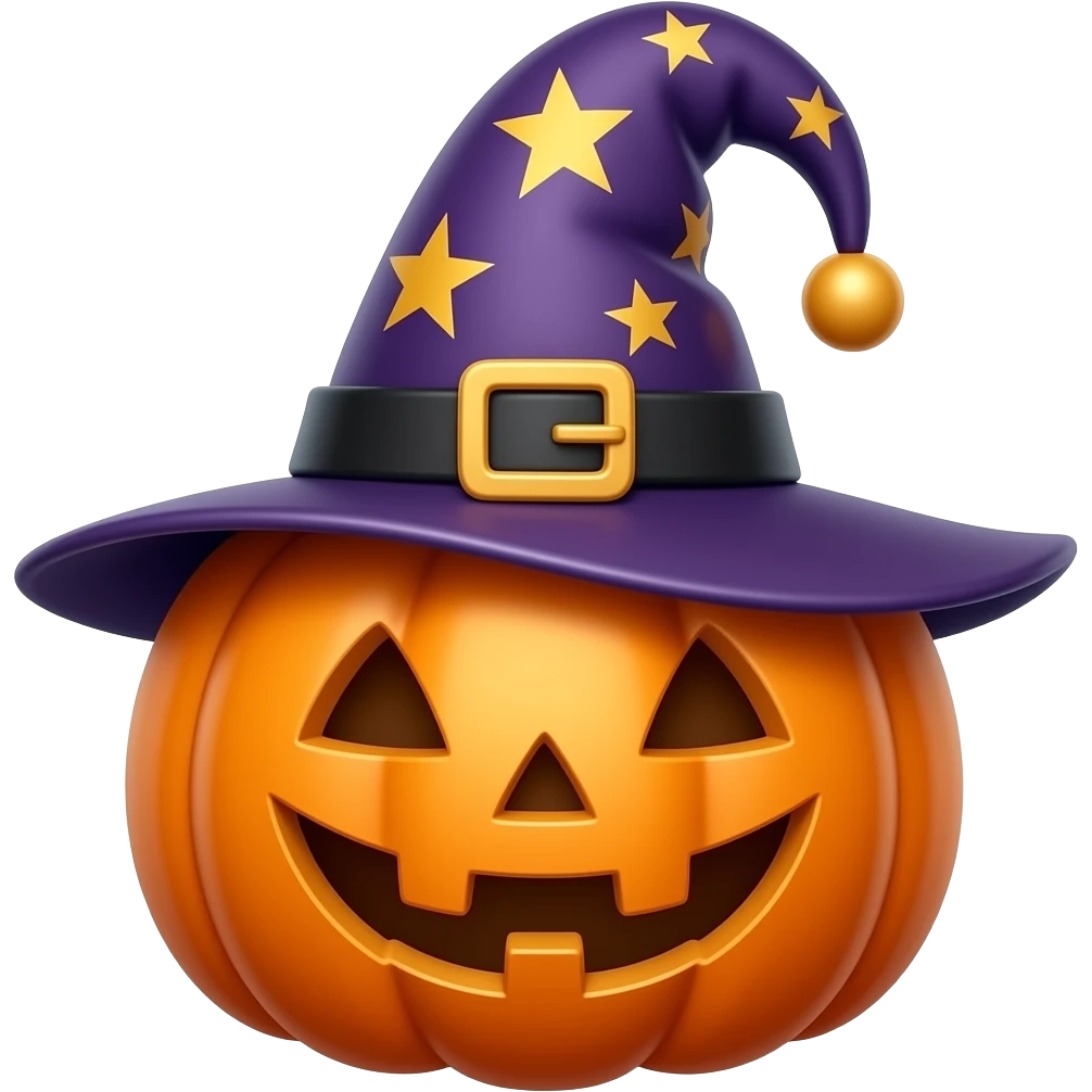 Halloween Pumpkins wizard hat emoji