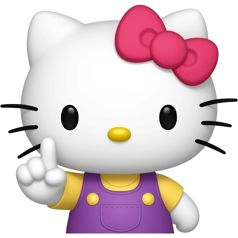Hello kitty doing this 🤙 emoji