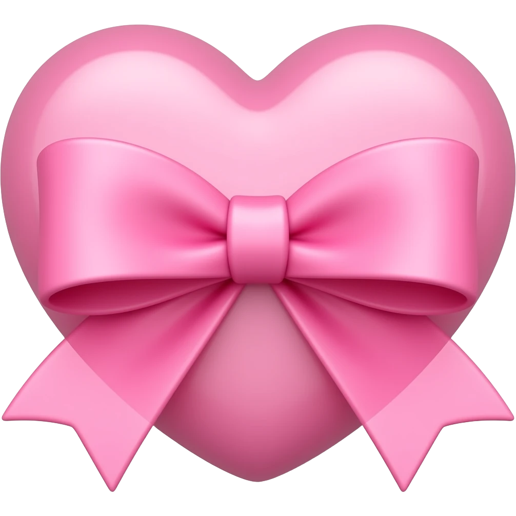 Pink Bow in a love heart emoji