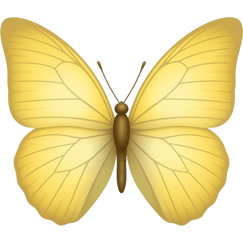 IOS light yellow HD 4K yellow butterfly emoji
