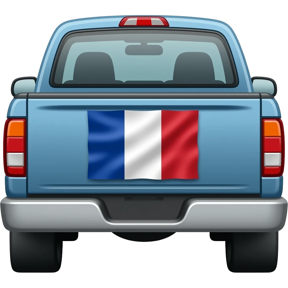 pick up truck con bandera parte trasera emoji
