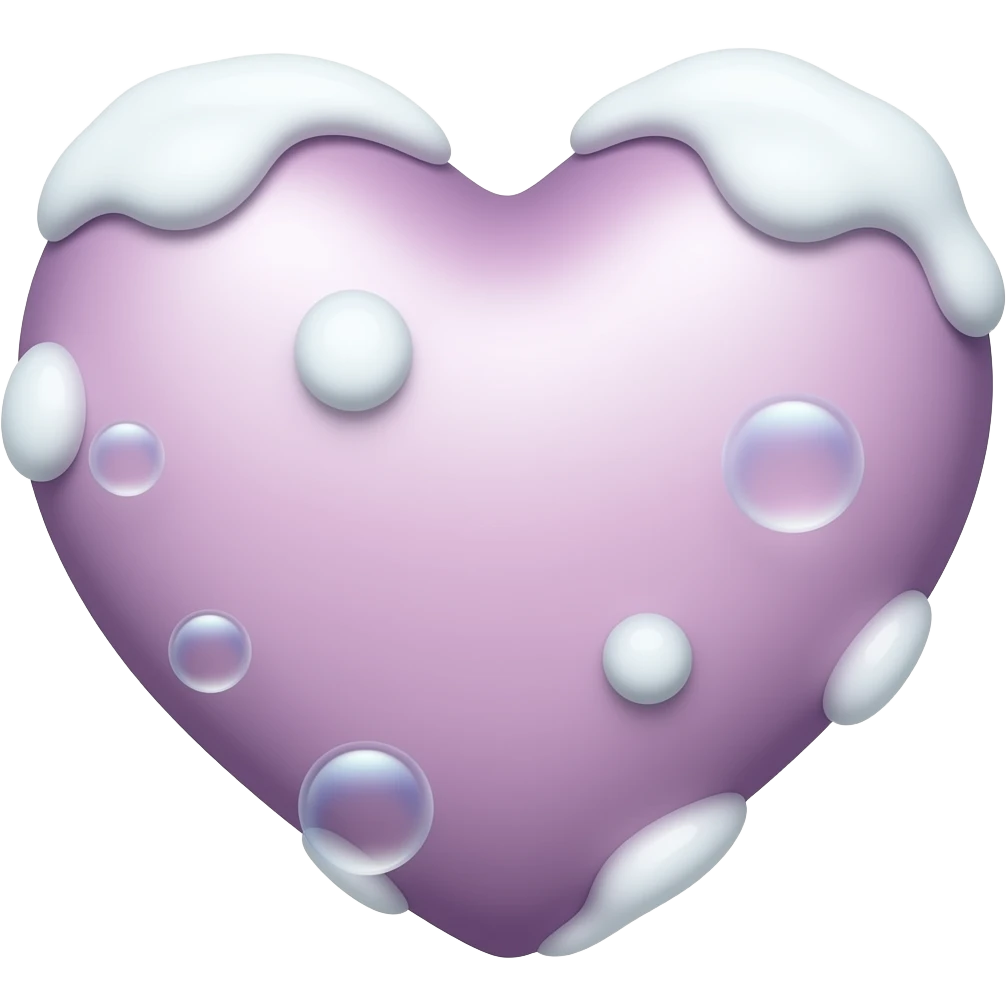 heart covered with soap and bubbles emoji
