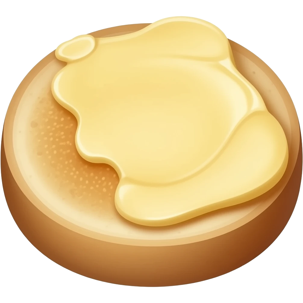 Plain toasted English muffin buttered emoji