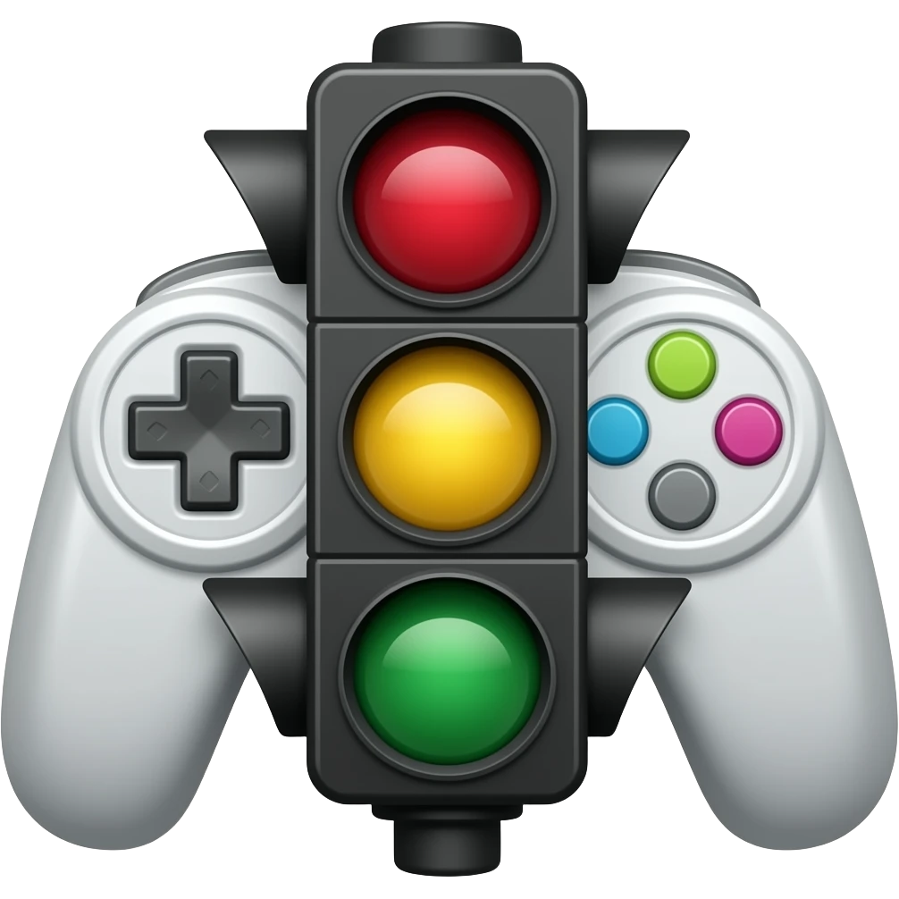 LED traffic barton cartoon style game emoji