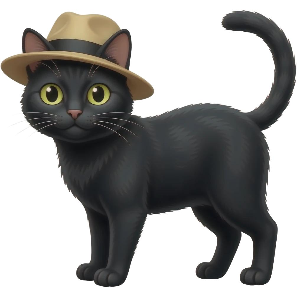 Black Cat wearing Hat emoji