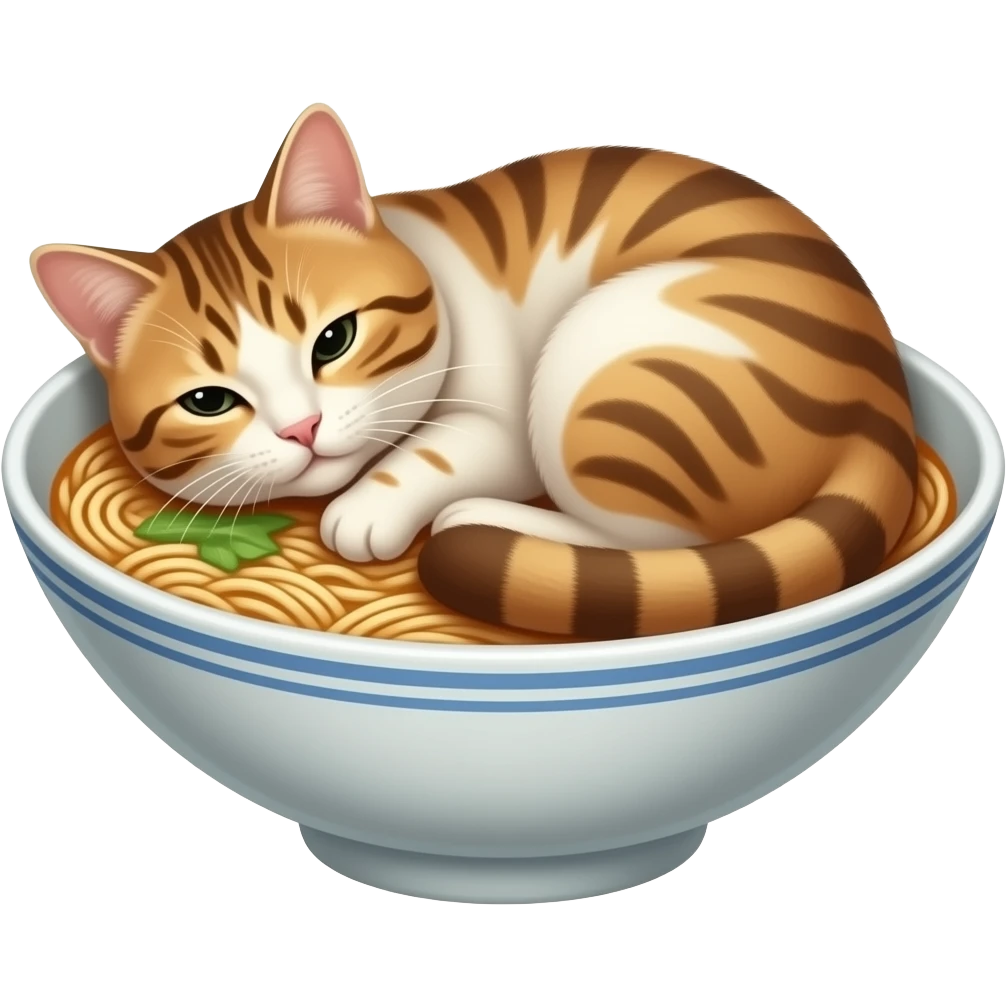 cat in ramen emoji