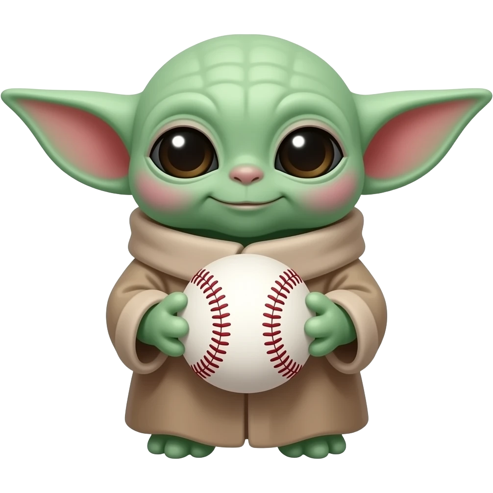 baby yoda with baseball emoji