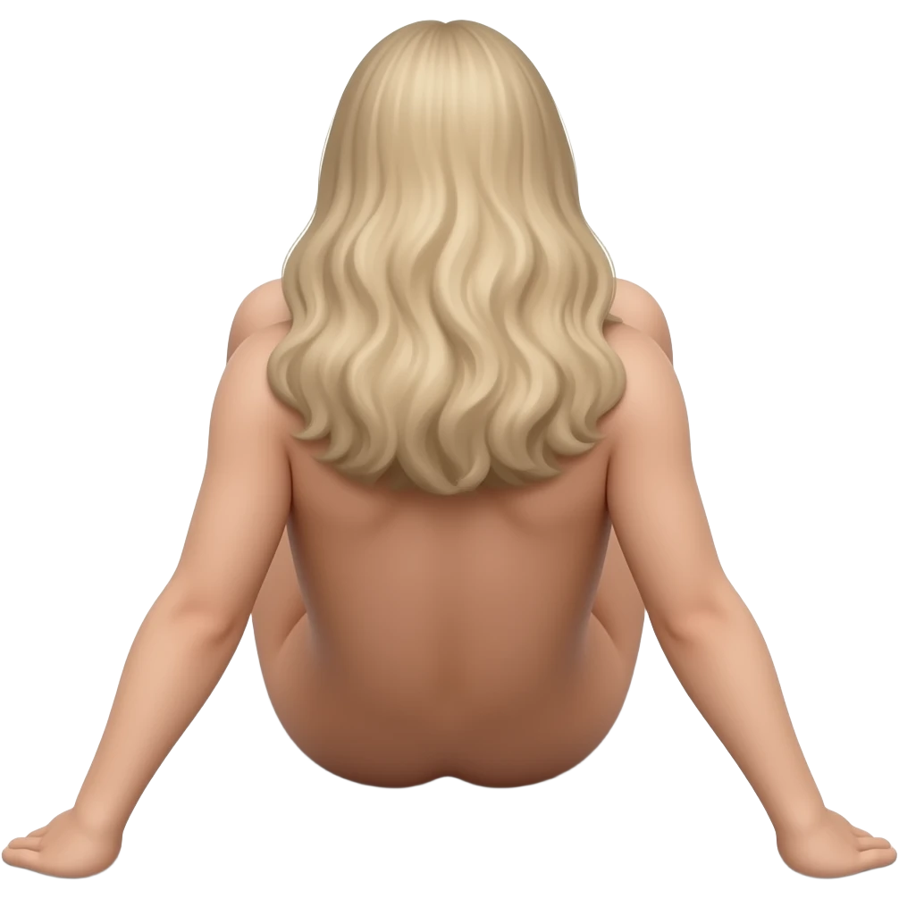A woman lying face down from behind naked emoji