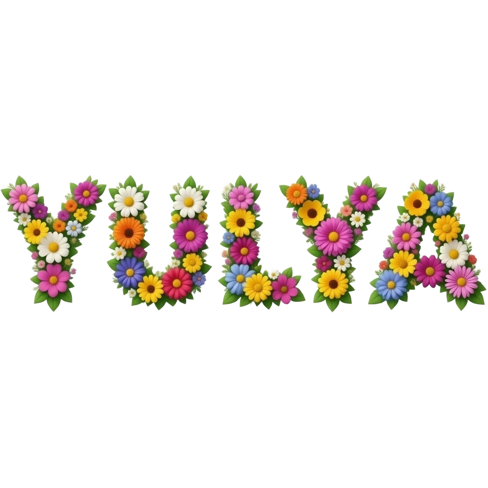 Слово «ЮЛЯ» из цветов emoji