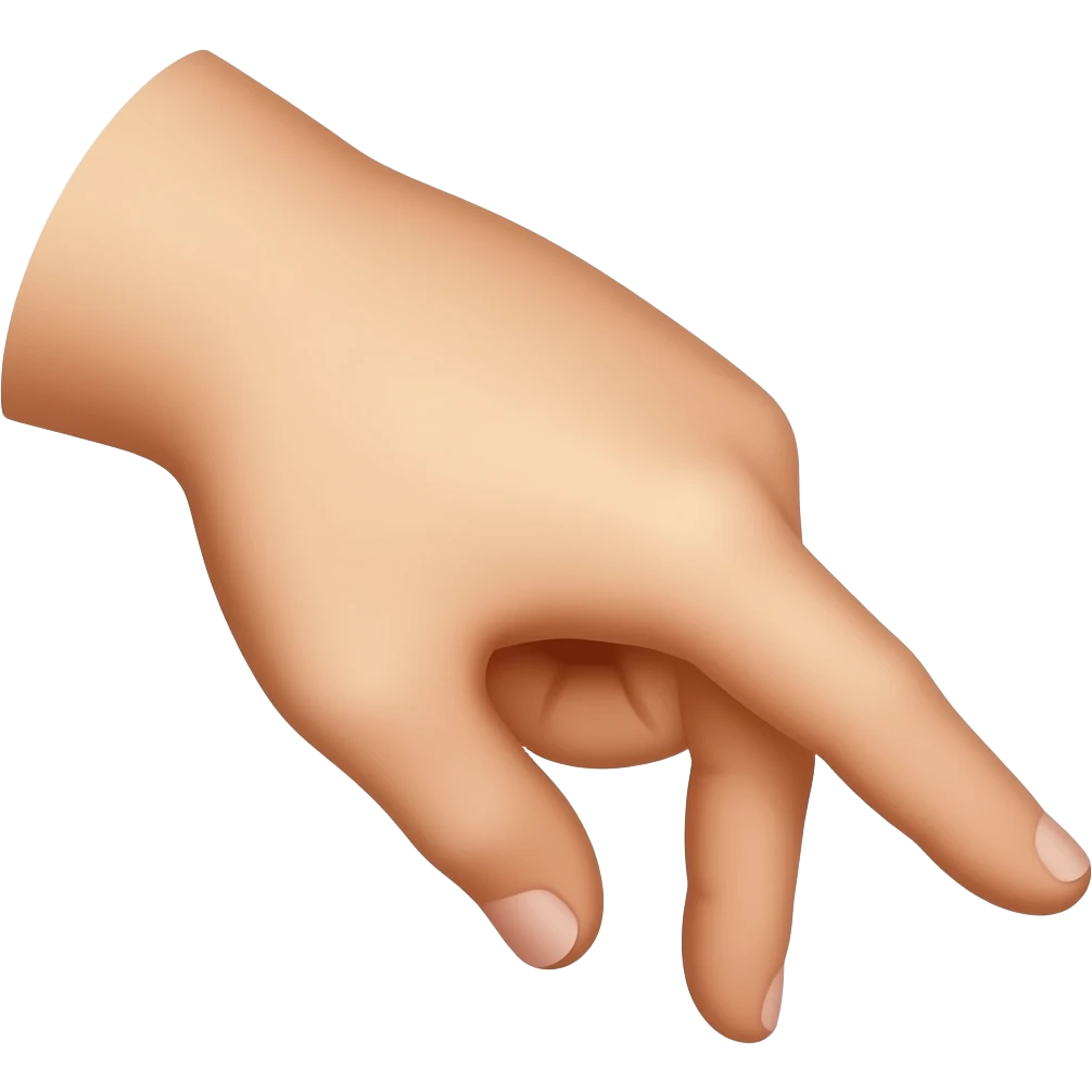 Index and middle finger with thumb out but throw it down emoji