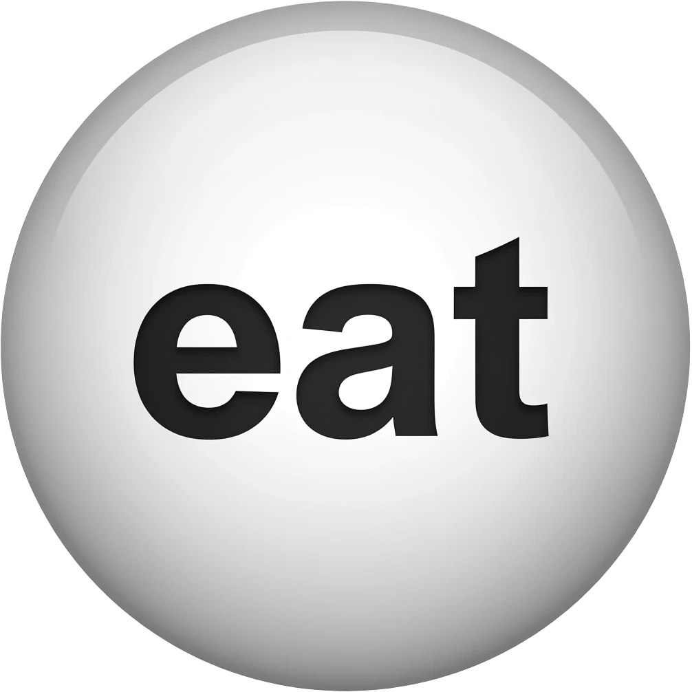 eat written button emoji