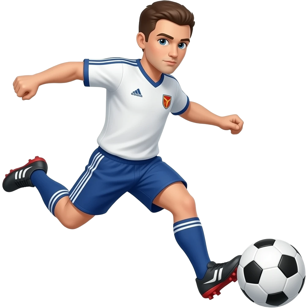 a soccer player kicking a penalty emoji