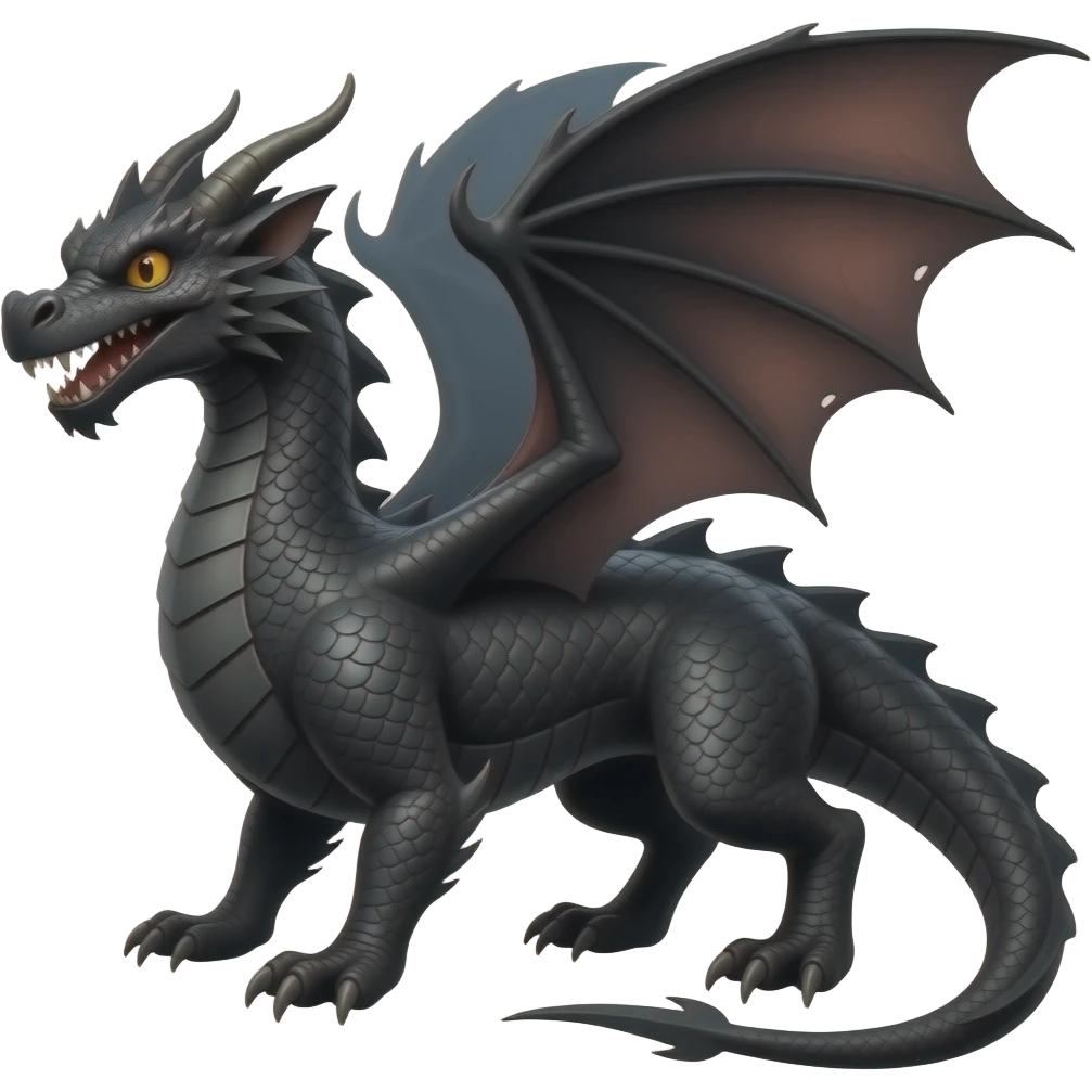 Un dragón 🐉 pero color negro emoji