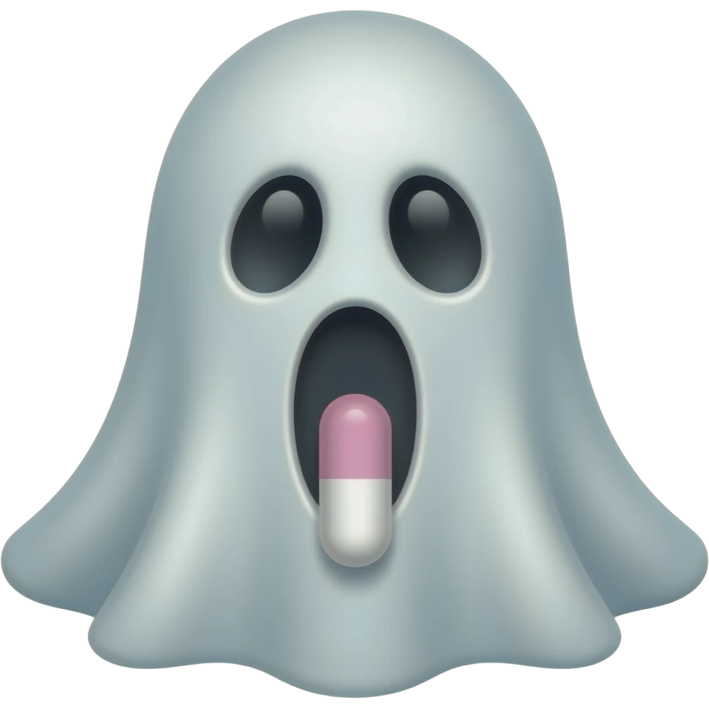 ghost taking a pill unique emoji