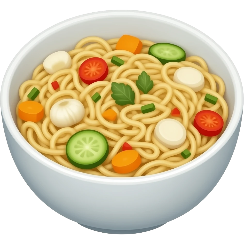 A bowl of Vermicelli with vegetables emoji