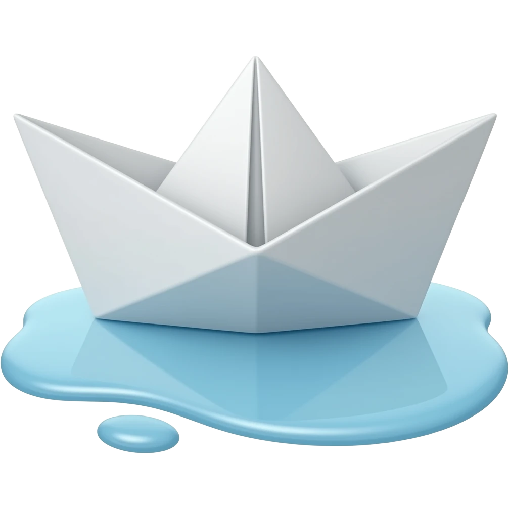Sail a small paper boat in a puddle emoji