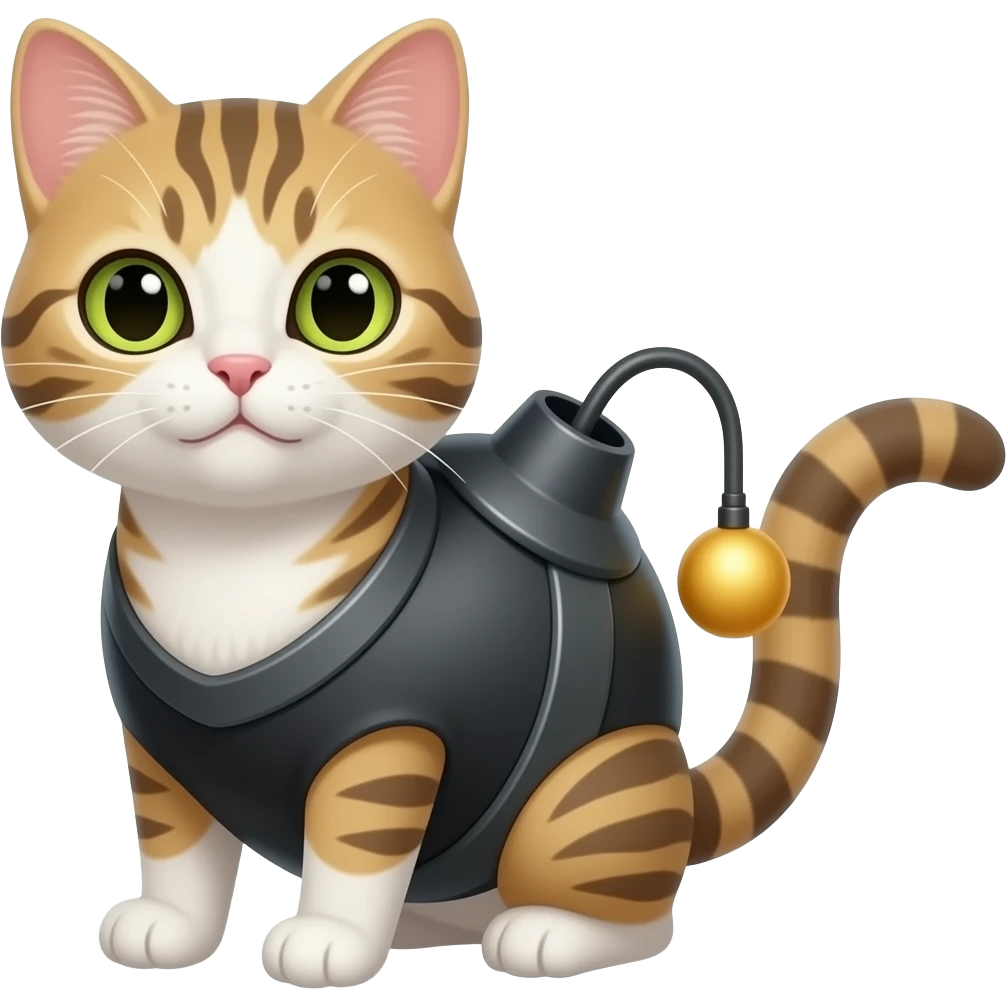 Cat with bomb emoji