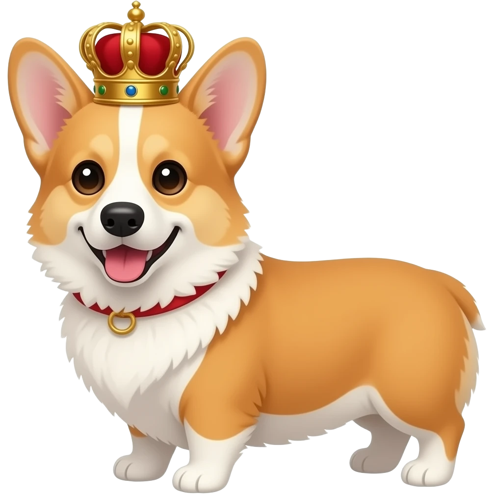 Corgi wearing a king's crown emoji