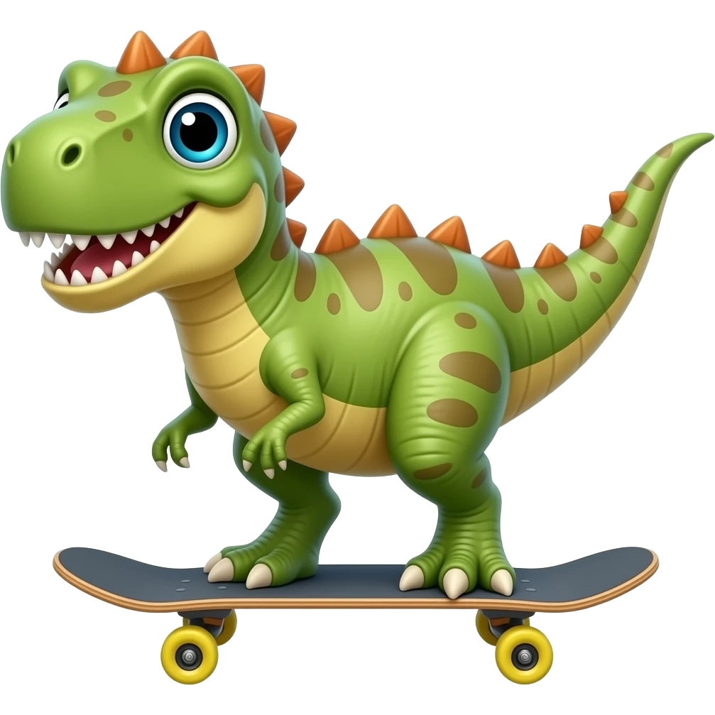 Dinosaur on a skateboard emoji