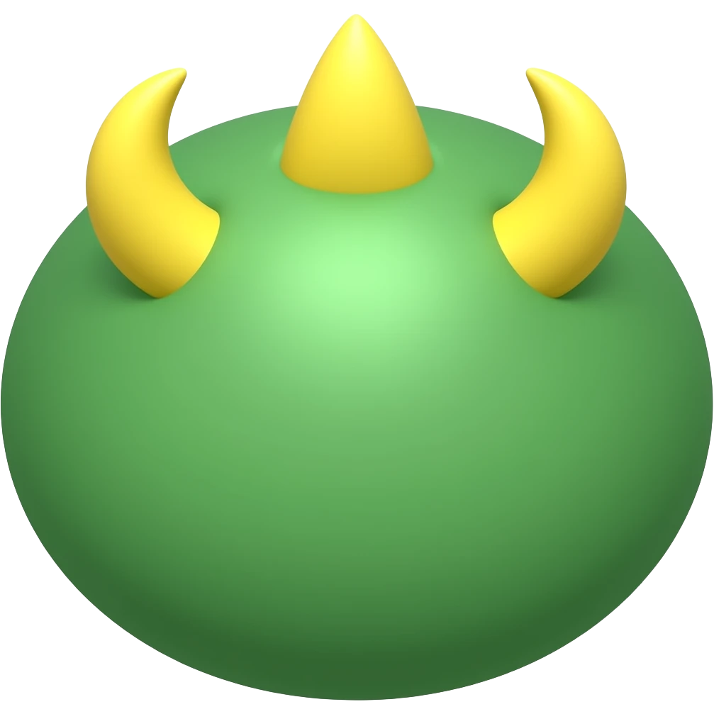 Arkası beyaz ustunde yeşil çok oval bir şey ve yeşil şeyin üstünde üc tane sarı hilal olsun emoji