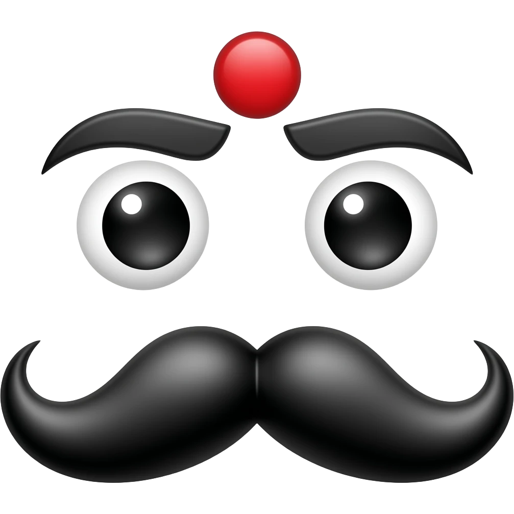 In a white background no person is needed just black eyebrows, red bindi and moustache yeah this is perfect but like Bharathiyar symbol emoji