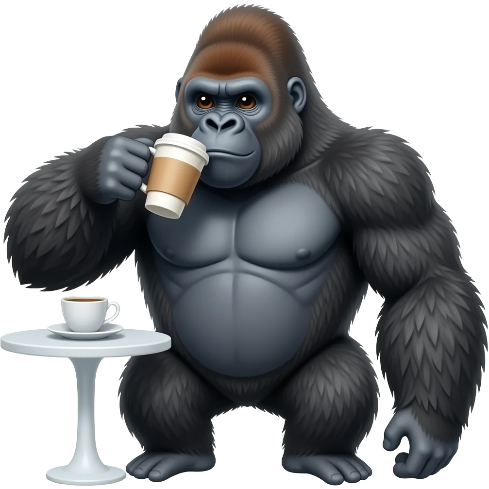 Goryl pije kawe emoji