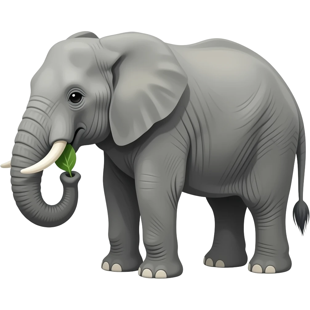 an elephant eats leaf emoji
