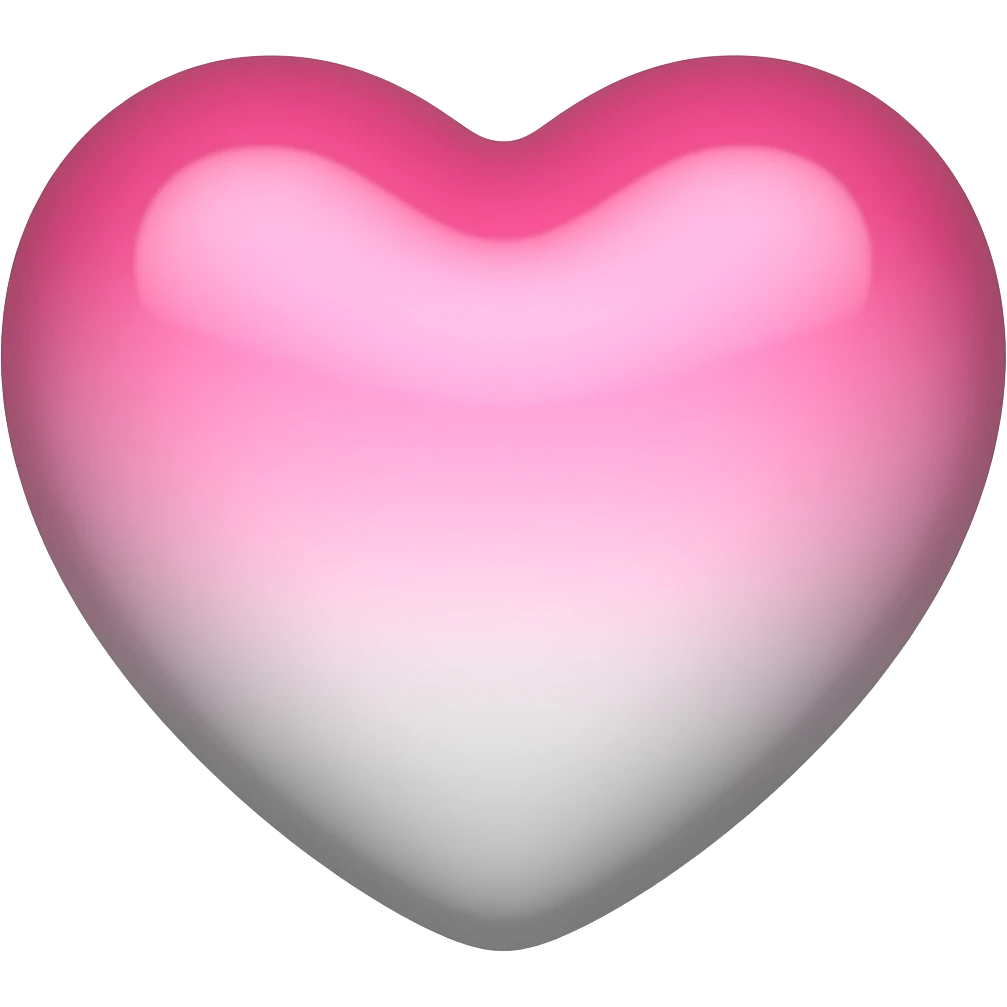 Heart pink and white ombré emoji
