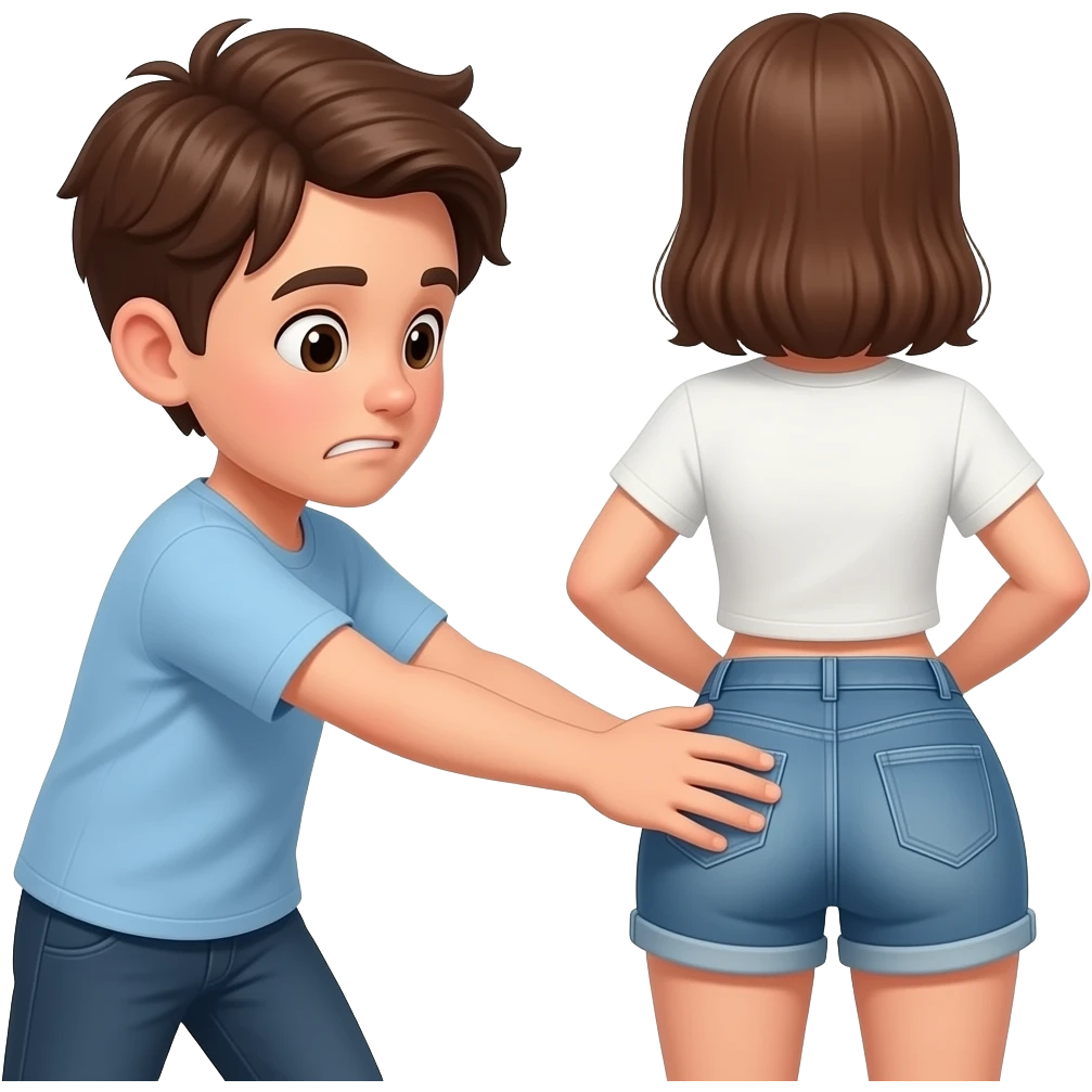 Boy smacking girls bum emoji